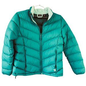 Mountain Hardwear Womens Puffer Jacket XL Teal Green Fleece Lined